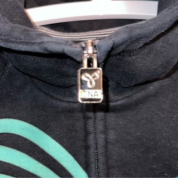 TNĄ | Women’s Size Small Black Hoodie with Multicolor Graphic - Picture 2 of 4